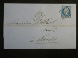 DM 15 FRANCE  LETTRE 1860 BORDEAUX  A  NANTES +  N°14 +AFF. INTERESSANT +++ - 1849-1876: Klassik