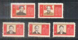 North Vietnam Viet Nam MNH Stamps 1970 : 40th Anni. Of Vietnamese Workers' Party  - Scott#566-570, CV$4 (Ms235) - Vietnam