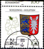 RFA Poste Obl Yv:1576 Mi:1715 Schleswig-Holstein Armoiries (Beau Cachet Rond) (Thème) - Sellos