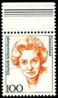 RFA Poste N** Yv:1787 Mi:1955 Elisabeth Schwarzhaupt Femme Politique Allemande Bord De Feuille (Thème) - Donne Celebri