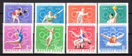 Hungary 1971 Olympic Games, 75th Anniv. Of Olympic Games, Fencing, Wrestling Etc. Set Of 8 MNH - Summer 1972: Munich