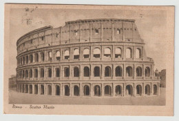 Cartolina Viaggiata Affrancata Francobollo Rimosso Roma Teatro Flavio  Colosseo 1946 - Colosseo