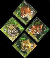 Thailand 2011 50 Years Of WWF Wild Cats Set Of 4 Stamps MNH - Ungebraucht