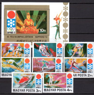 Hungary 1971 Olympic Games Sapporo Set Of 8 + S/s MNH - Inverno1972: Sapporo