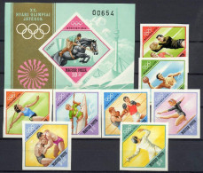 Hungary 1972 Olympic Games Munich, Equestrian, Football Soccer, Fencing Etc. Set Of 8 + S/s Imperf. MNH - Ete 1972: Munich