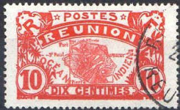 Réunion Poste Obl Yv: 86 Mi:92 Carte De L'île (TB Cachet Rond) - Used Stamps