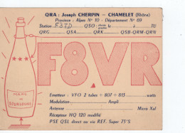 Cpa.carte QSL Radio Amateur.F8VR To F3TD.Joseph Cherpin Chamelet Rhône - Radio Amatoriale