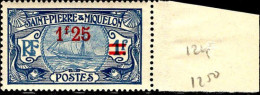 SPM Poste N** Yv: 124 Mi:124 Bateau De Pêche Bord De Feuille - Unused Stamps