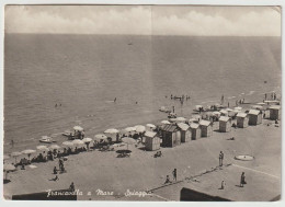 Cartolina Viaggiata Affrancata Francavilla A Mare Spiaggia 1953 2 Francobolli 5 Lire - Chieti