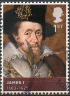 GREAT BRITAIN 2010 Kings And Queens: The House Of Stuart. 1st Class NVI James I - Oblitérés