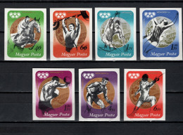 Hungary 1973 Olympic Games Munich, Equestrian, Fencing, Weightlifting Etc. Set Of 7 Imperf. MNH - Summer 1972: Munich