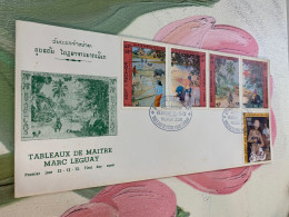 Laos Stamp 1972 Landscape Paintings FDC - Laos