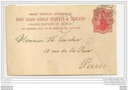 233 - 4  - Entier Postal Envoyé De London à Paris 1892 - Postwaardestukken