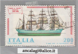 USATI ITALIA 1980 - Ref.0433B "COSTRUZIONI NAVALI ITALIANE" 1 Val. - - 1971-80: Afgestempeld