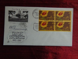 1961 - FDC- U.S.A., 100th ANNIVERSARY KANSAS STATEHOOD - Collections (sans Albums)