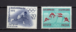 India 1972 Olympic Games Munich, Hockey, Wrestling, Shooting, Athletics Set Of 2 MNH - Zomer 1972: München