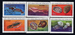 N. Vietnam Viet Nam MNH Perf Stamps 1974 :Marine Life / Jelly Fish / Ink Fish / Abalone / Pearl Oyster / Lobster (Ms292) - Vietnam