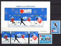 Japan 1971/1972 Olympic Games Sapporo 5 Stamps + S/s MNH - Winter 1972: Sapporo