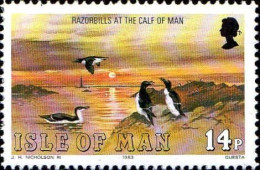 Man Poste N** Yv:227 Mi:228 Razorbills At The Calf Of Man - Isla De Man