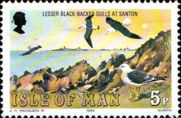 Man Poste N** Yv:221 Mi:222 Lesser Black-backed Gulls At Santon - Isla De Man