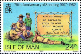 Man Poste N** Yv:201 Mi:206 75th Anniversary Of Scouting - Isla De Man