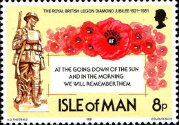Man Poste N** Yv:192 Mi:196 The Royal British Legion Diamond Jubilee - Isla De Man