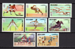 Kuwait 1972  Olympic Games Munich, Football Soccer, Swimming, Equestrian, Basketball, Volleyball Etc. Set Of 8 MNH - Sommer 1972: München