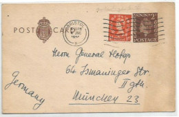 UK Britain PSC QE2 D2 + Regular D.1 Bristol 4jun1956 To Germany - Briefe U. Dokumente