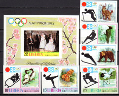 Liberia 1971  Olympic Games Sapporo Set Of 6 + S/s Imperf. MNH - Hiver 1972: Sapporo