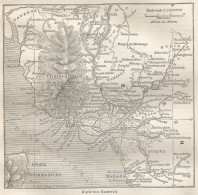 1890 Camerun, Carta Geografica Antica, Old Map, Carte Géographique Ancienne - Carte Geographique