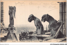 AJAP9-GARGOUILLE-0793 - PARIS - Notre-dame - L'ange Du Jugement Dernier Et Chimères  - Autres & Non Classés