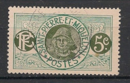 SPM - 1909-17 - N°YT. 81 - Pêcheur 5c Vert - Oblitéré / Used - Gebruikt