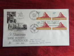 1962 - FDC - U.S.A., 50th ANNIVERSARY NEW MEXICO STATEHOOD - Collections (sans Albums)