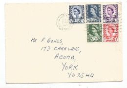 UK Britain CV Rhyl Flintshire Wales 2jul1969 To York With 5 Different Regional Wales Pcs Incl. 1S6 - Cartas & Documentos