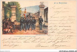 AJBP5-0514 - MILITARIA - A La Frontière - Le Drapeau Des Chasssseurs A Pied - Uniformi