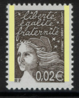 LUQUET 0.02 €  Avec 2 Bandes De PHOSPHORE - CERES N° 3422 B -  YVERT N° 3444 D - VARCURIO - 1997-2004 Marianna Del 14 Luglio