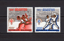 Malagasy - Madagscar 1972 Olympic Games Munich, Athletics, Judo Set Of 2 MNH - Verano 1972: Munich