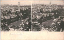 CPA Carte Postale Stéréoscopique  Suisse Fribourg Vue Générale   VM79470 - Fribourg