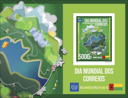 Guinea Bissau 2022, Postal World Day, Join Issue, Block IMPERFORATED - Emissions Communes