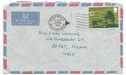 UK Britain AirmailCV Stranraer 31marc1976 To Italy With Telephone G.Bell P10 Solo Franking - Marcofilia