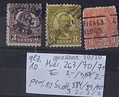 USA 1925-1926 Gezähnt 10 Dentelee 10 Perf. 10, Michel 263 270 271 Scott 584 589 590 - Used Stamps