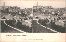 CPA Carte Postale Stéréoscopique  Suisse Fribourg Vieux Pont Et Ville Basse   VM79473 - Fribourg