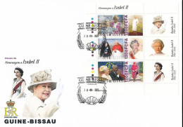 Guinea Bissau 2022, Queen Elisabeth I Pope J. Paul II, Diana, Mandela, 3val In BF In FDC - Prix Nobel