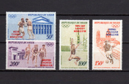 Niger 1972 Olympic Games Munich, Football Soccer, Boxing, Athletics Set Of 4 With Winners Overprint MNH - Ete 1972: Munich