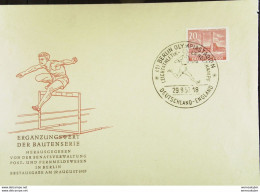 Berlin: Amtl. FDC-Brief Mit 20 Pf Olympiastadion Mit SoSt. Vom Stadion Auf Gestalteten Umsschlag Vom 29.8.53  Knr: 113 - 1948-1970