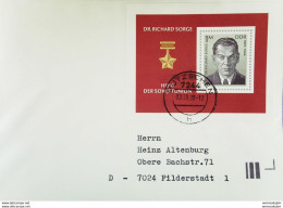 DDR-WU: Ausl-Brief Mit 100 Pf "Dr. Richard Sorge" Aus Mutzschen Vom 3.8.90 In EF Nach D-Filterstadt Knr: Bl. 44 - 1981-1990