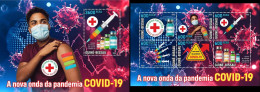 Guinea Bissau 2022, Red Cross Against Covid I, 4val In BF+BF - Malattie