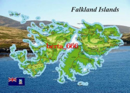 Falklands Islands Map Malvinas New Postcard * Carte Geographique * Landkarte - Falkland