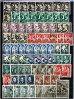 1944 Series 639/640 & 647/652 & 653/658 °-*-**  (75 Timbres) - Usati