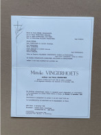 VINGERHOETS Mitteke °BOOM 1924 +BOOM 1998 - PANHUYSEN - HELLEMANS - BRAECKMANS - BREMS - BUELENS - VAN TRIER - CONVENTS - Décès